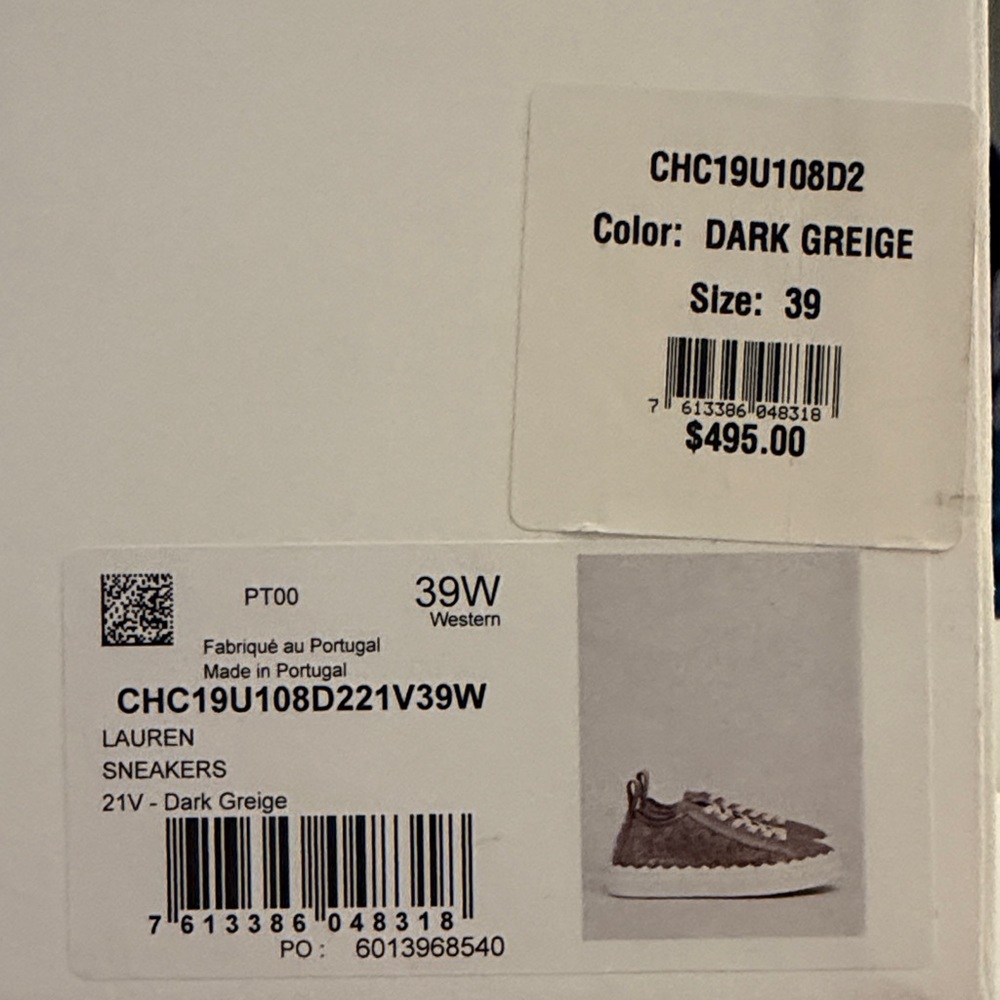 CHLOE | LAUREN lace scallop Sneakers in Dark Greige | SIZE 39 - Picture 5 of 14